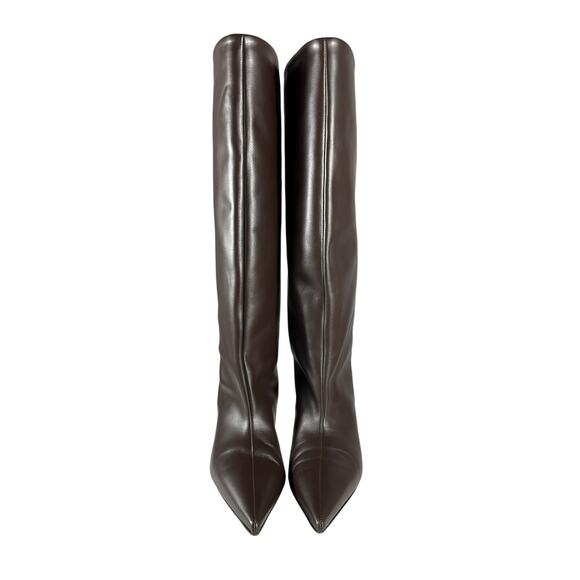 Toteme Brown Leather Knee Boots Size 7 - Picture 5 of 9